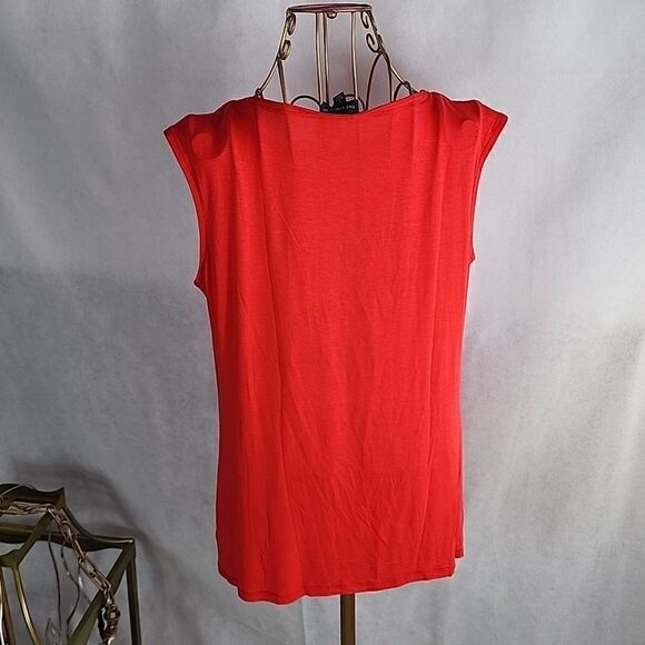 The Limited Coral Size L Rayon Sleeveless Spandex Top - Picture 4 of 7